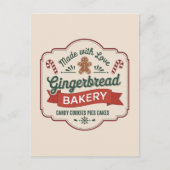 Feestelijke kerst peperkoek bakkerij feestdagenkaart (Voorkant)