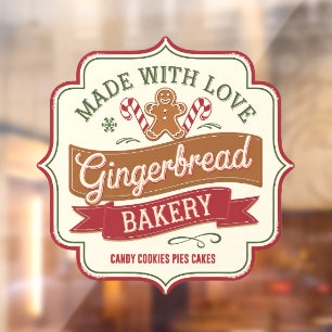  Feestelijke Kerst peperkoek bakkerij Raamsticker