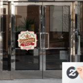 Feestelijke Kerst peperkoek bakkerij Raamsticker (Kantoordeur)