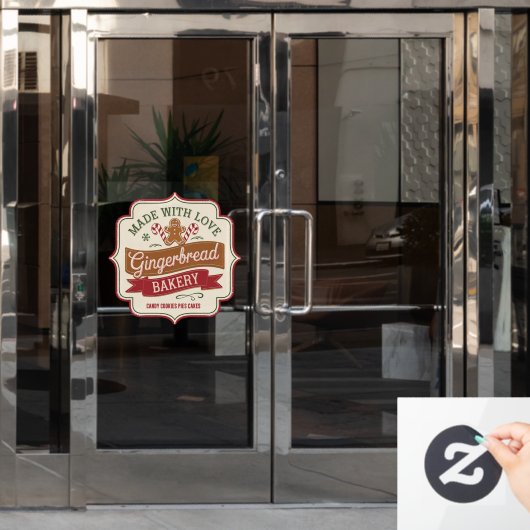  Feestelijke Kerst peperkoek bakkerij Raamsticker (Kantoordeur)