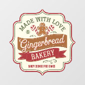 Feestelijke Kerst peperkoek bakkerij Raamsticker (Vel)