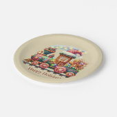 Feestelijke Kerst peperkoek treinfeest Papieren Bordje (Gekanteld)