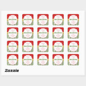 Feestelijke Kerst Persoonlijk Vierkante Sticker (Vel)