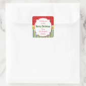 Feestelijke Kerst Persoonlijk Vierkante Sticker (Tas)