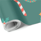 Feestelijke kerst pictogrammen patroon cadeaupapier (Rol Hoek)