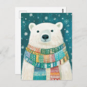 Feestelijke kerst Polar Beer Wenskaart Briefkaart (Voorkant / Achterkant)