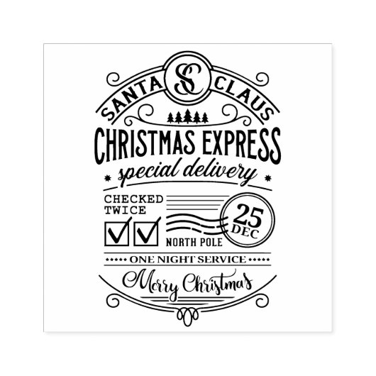 Feestelijke kerst post op de Noordpool Rubberstempel (Afrduk)