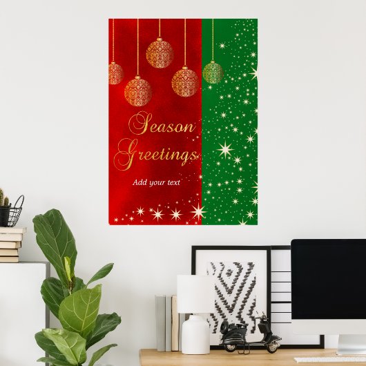 feestelijke kerst poster (Thuiskantoor)
