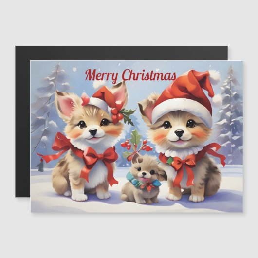 Feestelijke Kerst Puppies Vakantie (Voorkant / Achterkant)