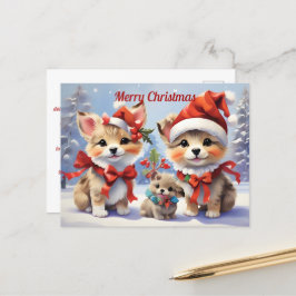 Feestelijke Kerst Puppies Vakantie Briefkaart