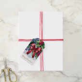 Feestelijke Kerst Red Bow & Ribbon Vakantie Cadeaulabel (Met Touw)