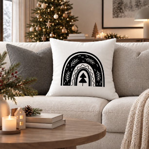 Feestelijke Kerst Regenboog Monochroom Accent Kuss Kussen