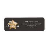 Feestelijke kerst retour adres label (Voorkant)