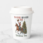Feestelijke kerst rockende cowboy party papieren bekers (Achterkant)