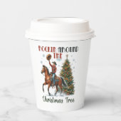 Feestelijke kerst rockende cowboy party papieren bekers (Voorkant)