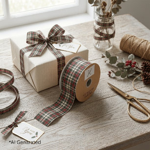 Feestelijke Kerst Rode Groene Klassieke Tartan Sch Satijnen Lint