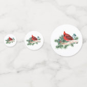 Feestelijke Kerst Rode Kardinaal Pine Berry Confetti (Voorkanten)