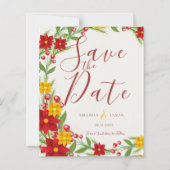 Feestelijke Kerst Rood Geel Krans Bloemen Bruiloft (Voorkant)