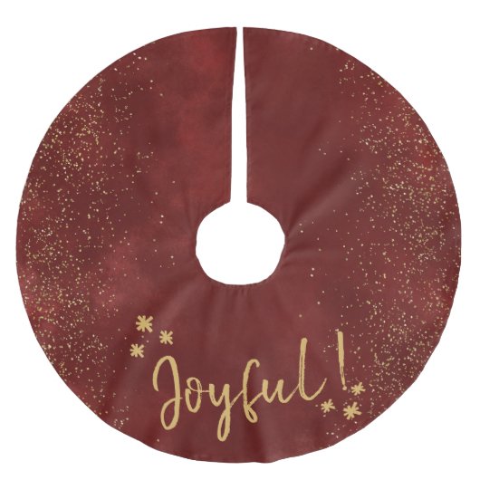 feestelijke kerst, rood, goud, vrolijk kerstboom rok (Voorkant)