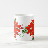 Feestelijke Kerst Rood Poinsettia Bloem Keramisch Koffiemok (Center)