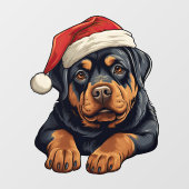 Feestelijke Kerst Rottweiler Venster Cling Raamsticker (Vel)