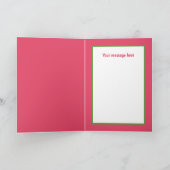 Feestelijke Kerst roze flamingo aanpasbaar Feestdagen Kaart (Binnen)