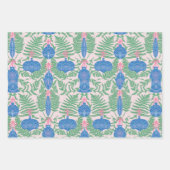 Feestelijke Kerst Roze & Groen Patroon Inpakpapier Vel (Voorkant 3)