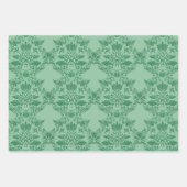 Feestelijke Kerst Roze & Groen Patroon Inpakpapier Vel (Voorkant)