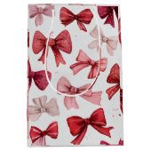 Feestelijke Kerst Roze & Rode Strikken Cadeautas (Voorkant)