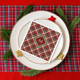 Feestelijke Kerst Rustiek Rood Groen Plakken Monog Servet