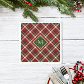Feestelijke Kerst Rustiek Rood Groen Plakken Monog Servet