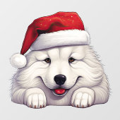 Feestelijke kerst Samoyed venster vastklampen Raamsticker (Vel)