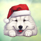 Feestelijke kerst Samoyed venster vastklampen Raamsticker (Vel 3)
