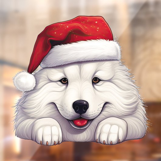 Feestelijke kerst Samoyed venster vastklampen Raamsticker (Vel 2)