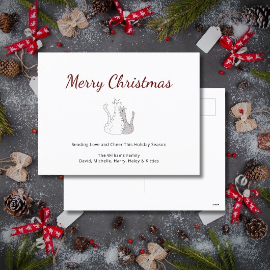 Feestelijke Kerst Schattigee Katten Vakantie Brief Feestdagenkaart
