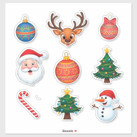 Feestelijke Kerst Set Sticker (Vel)