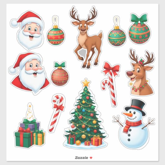 Feestelijke Kerst Set Sticker (Vel)