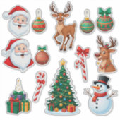 Feestelijke Kerst Set Sticker (Voorkant)