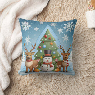 Feestelijke Kerst Sierkussen Hoesje - Sneeuwvlok,