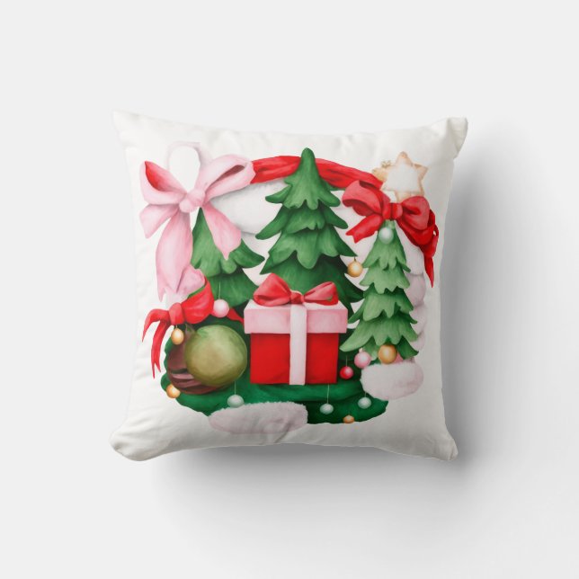 Feestelijke Kerst Sierkussen Vakantie Decoratief (Voorkant)