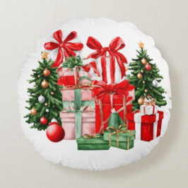 Feestelijke Kerst Sierkussen Vakantie Decoratief Rond Kussen