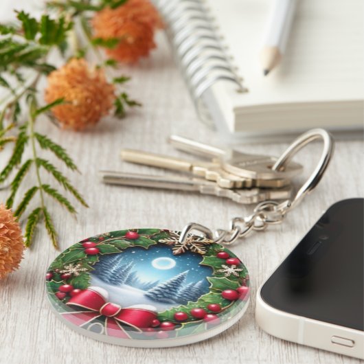 Feestelijke Kerst Sleutelhanger - Vakantie Charm (Voorkant Rechts)