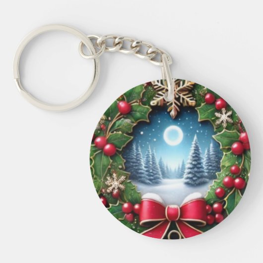Feestelijke Kerst Sleutelhanger - Vakantie Charm (Voorkant)