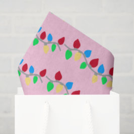 Feestelijke Kerst Slingerlichtjes op Roze Tissuepapier