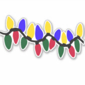 Feestelijke Kerst Slingerlichtjes Sticker (Voorkant)