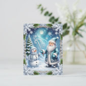 Feestelijke Kerst Sneeuwlandschap Briefkaart (Staand voorkant)