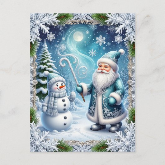Feestelijke Kerst Sneeuwlandschap Briefkaart (Voorkant)