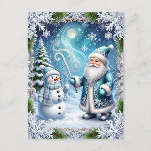 Feestelijke Kerst Sneeuwlandschap Feestdagenkaart