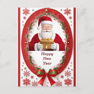 Feestelijke Kerst Sneeuwrijke Frame Briefkaart