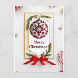 Feestelijke Kerst Sneeuwrijke Lijst Briefkaart